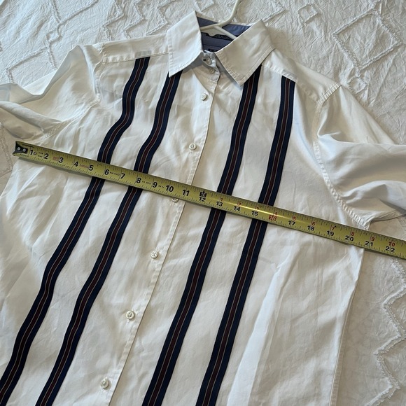 Vtg 90s Tommy Hilfiger Long Sleeve Button Up Shirt Womens Sz 8 White Preppy - Picture 10 of 10